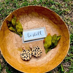 Leopard Fabric Wrapped Handmade Earrings